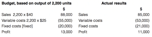Example answer flexed budget