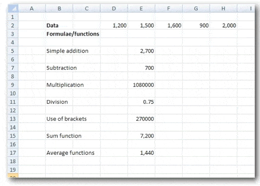 spreadsheet formulae example
