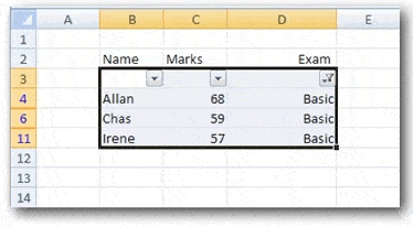spreadsheets filtering advanced