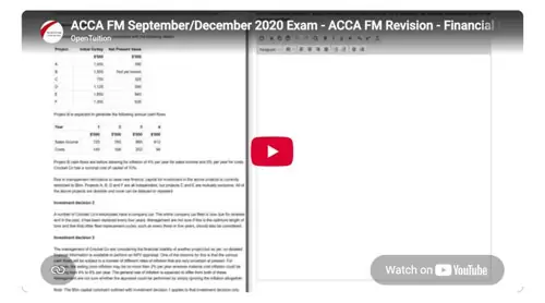 An OpenTuition revision lecture working through a past exam question