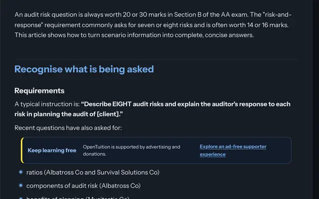 An exam technique article: what a typical requirement asks and how to answer it
