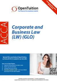 ACCA Corporate and Business Law (LW) (GLO) notes (September 2026-June  2027 exams)