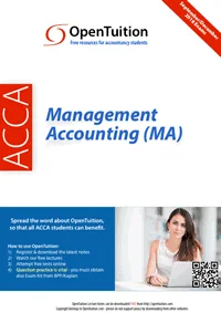 Management Accounting MA / FMA Notes (September 2026-August 2027 exams)