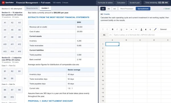 The OpenTuition CBE mock exam platform