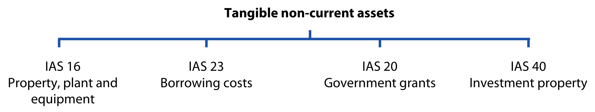 Tangible non-current assets: IAS 16, IAS 23, IAS 20, IAS 40